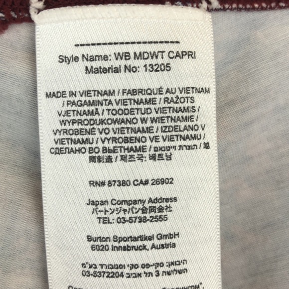 Burton Dryride Midweight Baselayer Capri Leggings Floral Plaid Sz S - Picture 12 of 16